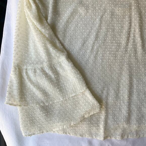 A New Day Women’s Long Sleeve V-neck Blouse size L, Glossy Cream - Picture 6 of 9